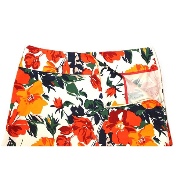 OSCAR by Oscar de la Renta Floral A-Line Stretchy Cotton Skirt - Picture 3 of 9